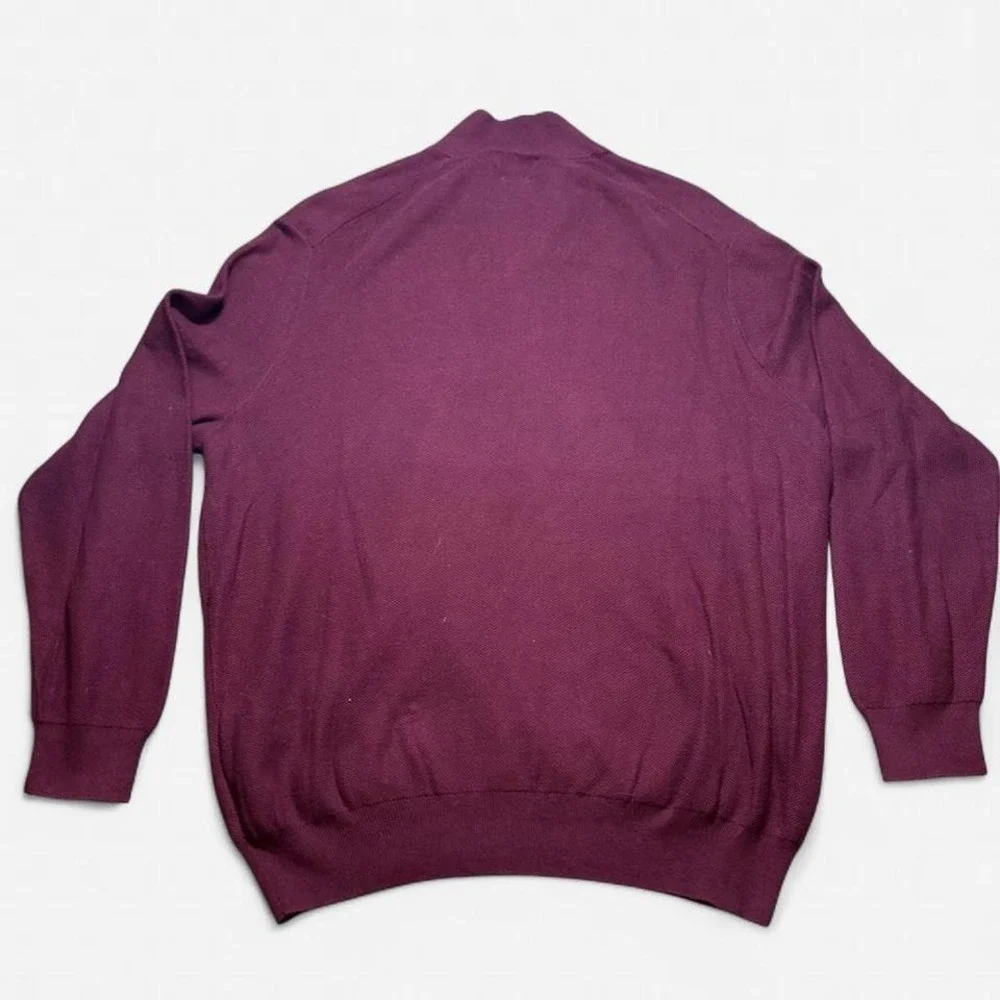 Polo Ralph Lauren Sweater Mens 3XB‎ Maroon Pima Cotton Quarter Zip Pullover